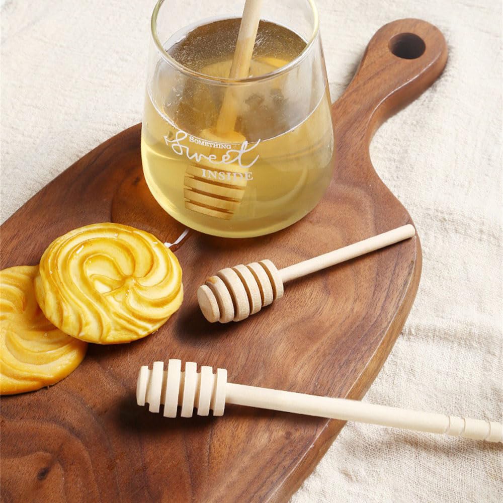 Right Products 2Pc Wood Honey Dippers Server Stirring Sticks For Honey Jar Dispense Drizzle Honey 15 Cm